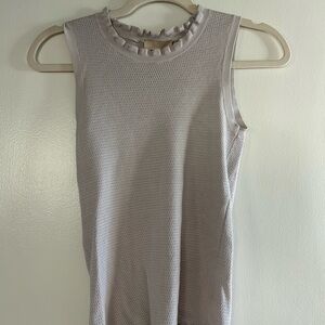 Elie Tahari Ruffle Neck Tank Top - Gray